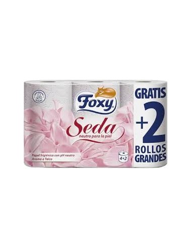 HIGIENICO FOXY SEDA 4+2 ROLLOS 3 CAPAS