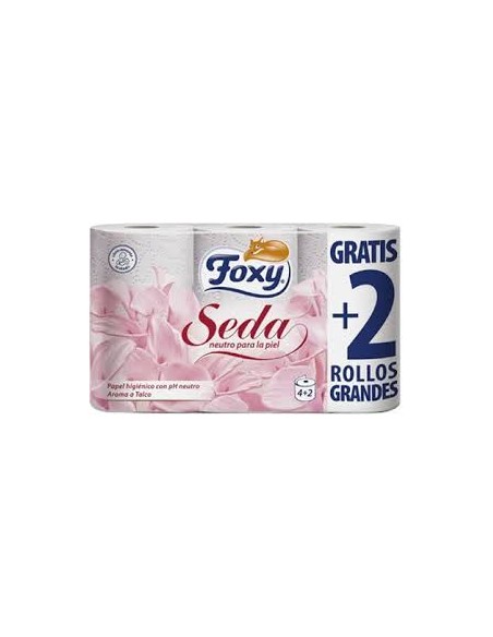 HIGIENICO FOXY SEDA 4+2 ROLLOS 3 CAPAS