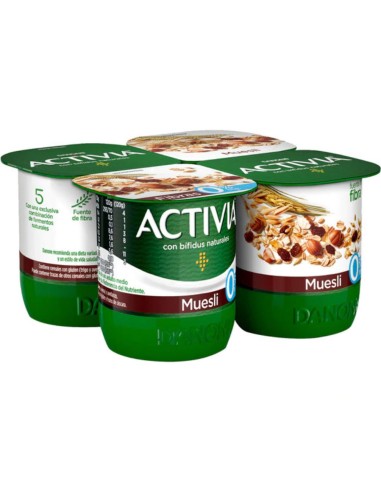 DANONE ACTIVIA MUESLI 0 %  X4