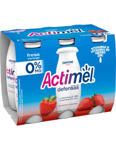 DANONE ACTIMEL LIQ. DESNATADO FRESA X6