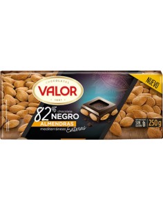 CHCTE. VALOR NEGRO 82% ALMENDRAS 250 GRS