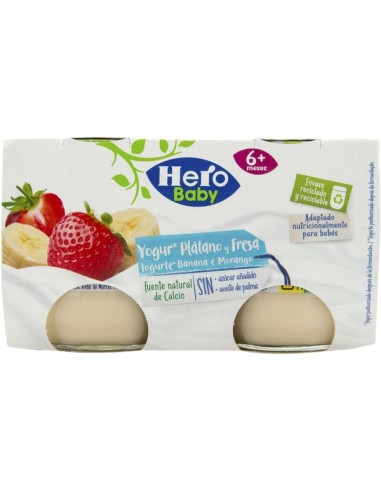 YOGUR HERO PLATANO-FRESA TARRO 120 GRS X