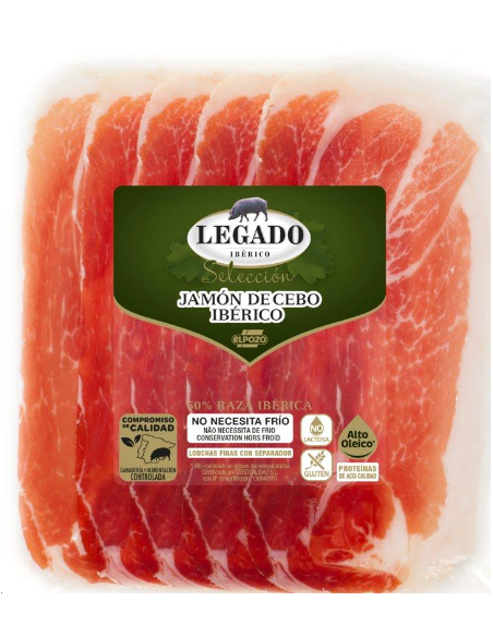 JAMON CEBO IBERICO LONCHAS 60 GR EL POZO