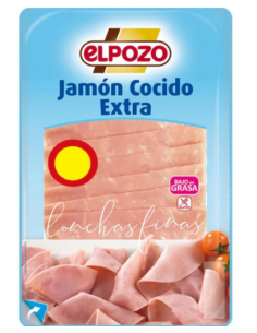 JAMON COCIDO EXTRA LONCHAS FINAS 115 GR. EL POZO
