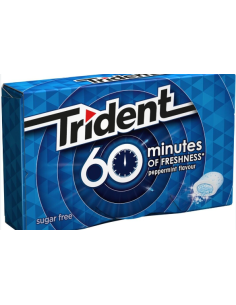 CHICLE TRIDENT 60 MINUTES 10 GRAGEAS...