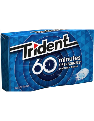 CHICLE TRIDENT 60 MINUTES 10 GRAGEAS...
